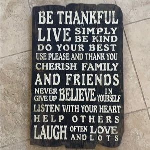 Thankful wall sign